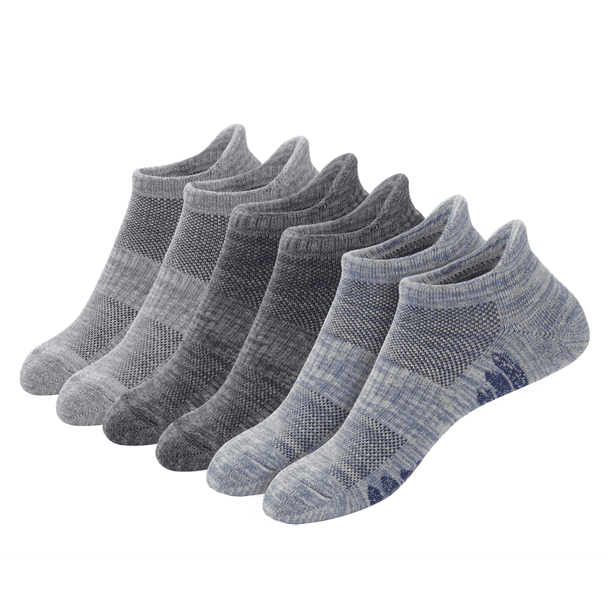 Chalier 6 Pairs Ankle Socks Low Cut Comfort Cotton Cushioned Running Sport Athletic Socks for Women Men Gifts 
